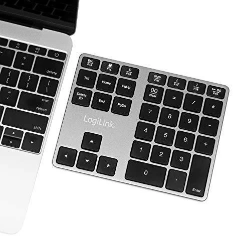 Logilink klaviatūra Bluetooth, mit 35 Tasten, ALU, Space grau