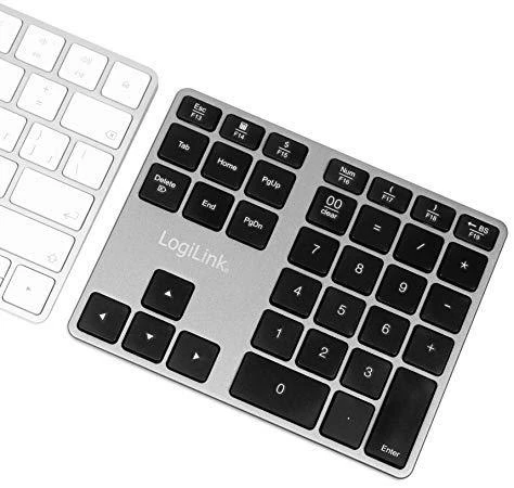 LogiLink ID0187 klaviatūra numeryczna Uniwersalne Bluetooth Aliuminio, Juodas