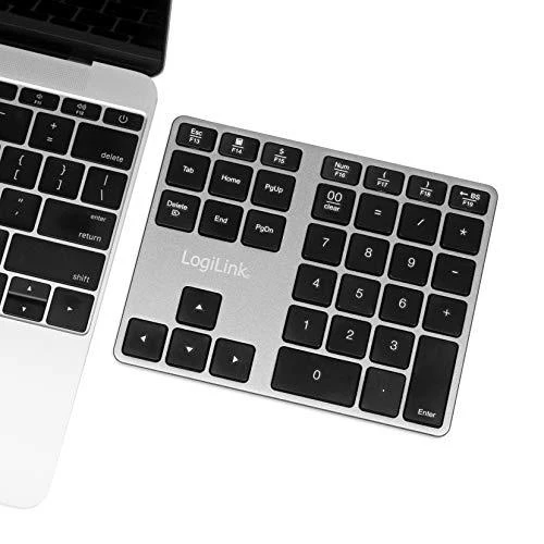 Logilink klaviatūra Bluetooth, mit 35 Tasten, ALU, Space grau