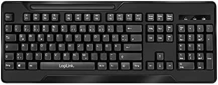Klaviatūra ir pelė LogiLink 2,4GHz Funk ComboSet 1000DPI Juodas (ID0194)