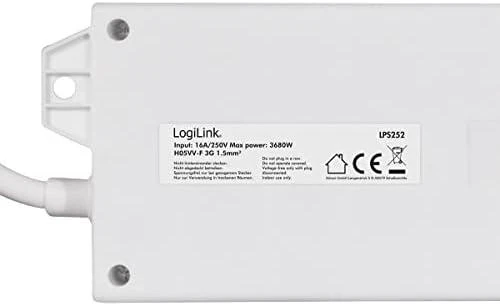 LogiLink 4 lizdai 1,5m balta | jungiklis