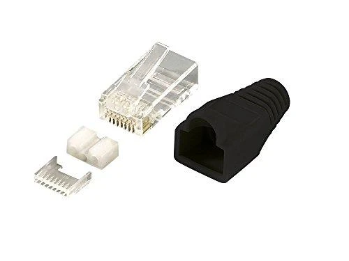 LOGILINK MP0024 LOGILINK - Kištukinė jungtis Cat.6 RJ45 100vnt. komplektas, neekranuotas, juodas