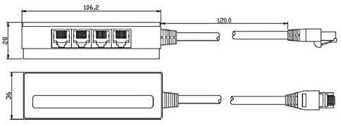 LOGILINK MP0032 LOGILINK- 5 prievadų RJ45 skirstytuvas, ekranuotas, su 15 cm laidu