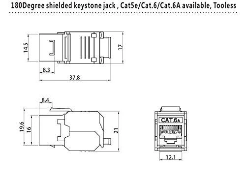 LOGILINK NK4003 Cat.6A Keystone lizdas STP AWG22-26 16 mm pločio