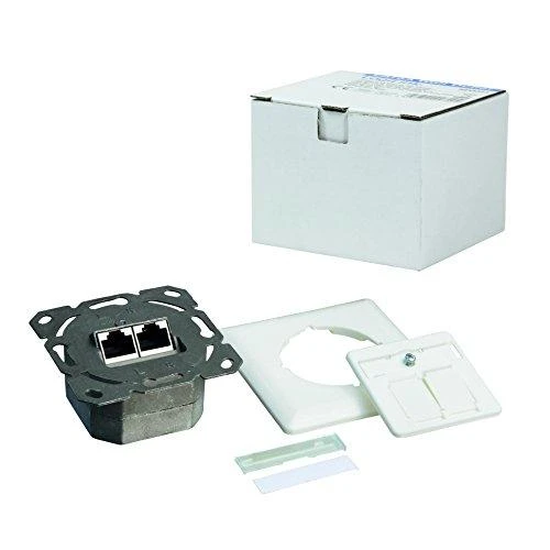 LogiLink LogiLink Cat.6A Anschlussdose, 2x RJ45,baltas, waagerecht - NP0123