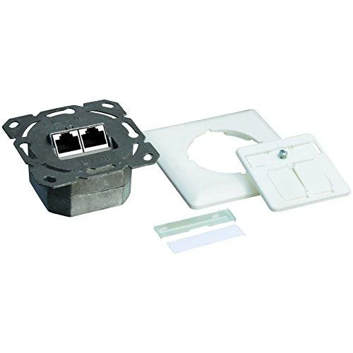 LogiLink LogiLink Cat.6A Anschlussdose, 2x RJ45,baltas, waagerecht - NP0123