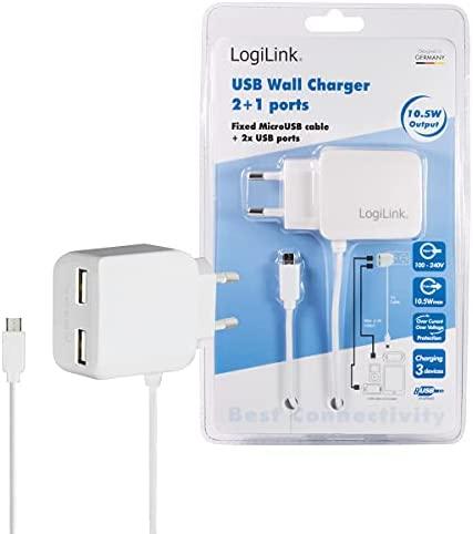 Įkroviklis LogiLink PA0157W 2x USB-A 2 A (PA0157W)