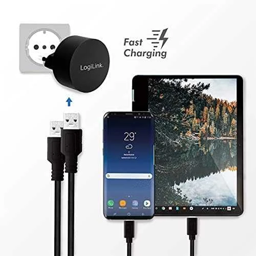 Logilink apvalus USB įkroviklis su dviem įrenginiais