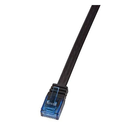 LOGILINK CF2023U LOGILINK - Komutacinis kabelis Flat Cat.6A U/UTP SlimLine juodas 0,5m