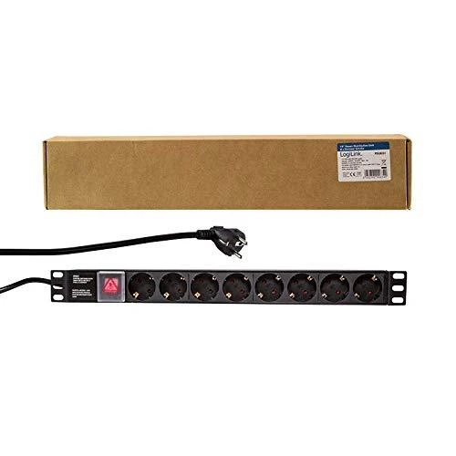 LOGILINK PDU8C01 LOGILINK- 19 PDU 1U 8 Vokietija Lizdas su ON/OFF jungikliu