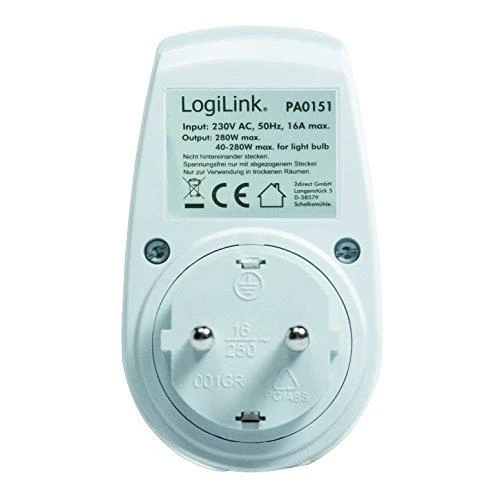 LogiLink Adapteris maitinimo lizdai su šviesos reguliatoriumi balta (PA0151)