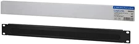 LogiLink 19" Kabeldurchführung Logilink 1U mit Bürsteneinsatz, schw. - ORCEB1B