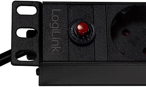 LogiLink PDU8C02 19 PDU 8x CEE 7/3 lizdas + 2 x USB, su apsauga nuo perkrovos