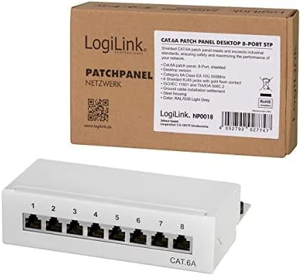 LogiLink Patchpanel kat. 6A, 8 prievadų, ekranuotas STP, rutulinis (NP0018)