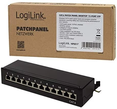 LogiLink Patchpanel LogiLink Tisch / Wand Cat.6 STP 12 Ports, juodas - NP0017