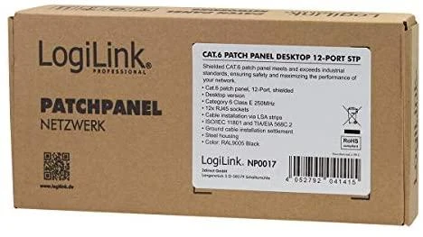 LogiLink Patchpanel LogiLink Tisch / Wand Cat.6 STP 12 Ports, juodas - NP0017