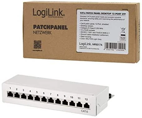 LogiLink Lankstinukas 12x RJ- 45 Cat.6 Pilka (NP0017A)