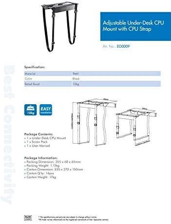LogiLink EO0009 Adjustable Under-Desk CPU Mount, strap | Logilink