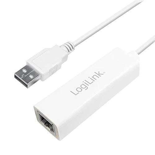 LogiLink Prisijungti | Greitasis Ethernet USB 2.0–RJ45 adapteris: | 0,115 m | Baltas | USB-A iki RJ45