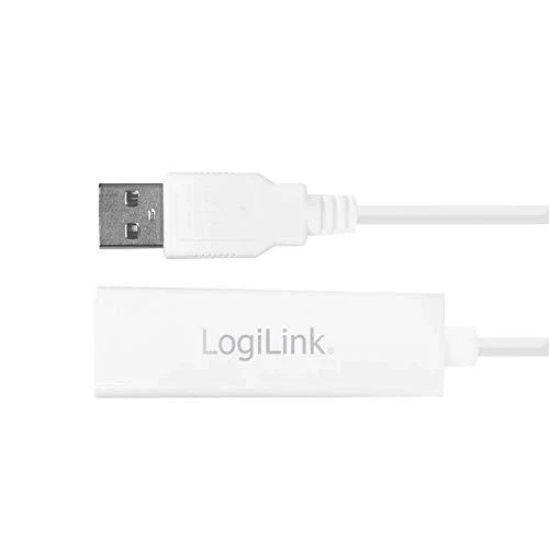 LogiLink Prisijungti | Greitasis Ethernet USB 2.0–RJ45 adapteris: | 0,115 m | Baltas | USB-A iki RJ45