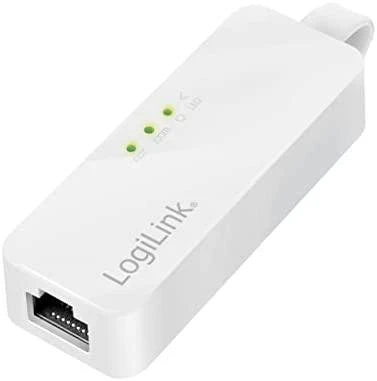 LogiLink Prisijungti | Greitasis Ethernet USB 2.0–RJ45 adapteris: | 0,115 m | Baltas | USB-A iki RJ45