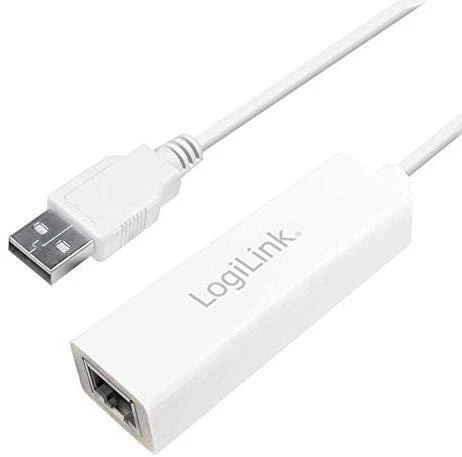 LogiLink Prisijungti | Greitasis Ethernet USB 2.0–RJ45 adapteris: | 0,115 m | Baltas | USB-A iki RJ45