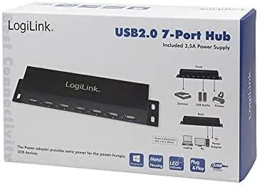 HUB USB LogiLink 7x USB-A 2.0 (UA0148)