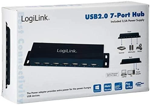 HUB USB LogiLink 7x USB-A 2.0 (UA0148)