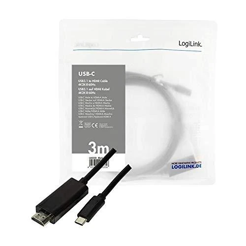 LOGILINK UA0330 LOGILINK – USB 3.2 Gen 1x1 USB-C M į HDMI 2.0 kabelis, 3 m