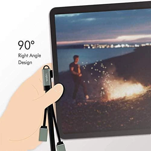 „LogiLink“ 3 prievadų USB-C kampinis