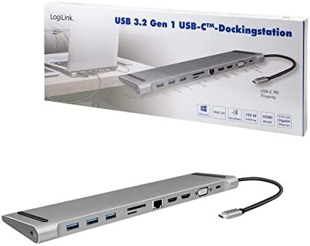 LOGILINK UA0373 USB 3.2 Gen 1 prijungimo stotis USB-C 11 prievadų PD