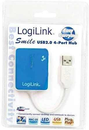 LogiLink Prisijungti | USB 2.0 Hub 4-Port, Smile, Mėlyna