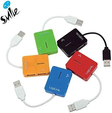 LogiLink Prisijungti | USB 2.0 Hub 4-Port, Smile, Mėlyna