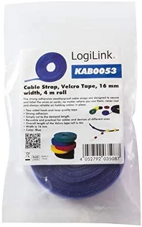 Logilink KAB0053 Cable Strap, Velcro Tape, 4m, Mėlyna | Logilink