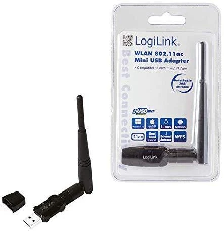 LogiLink 802.11ac USB2.0 WLAN kortelė su antena