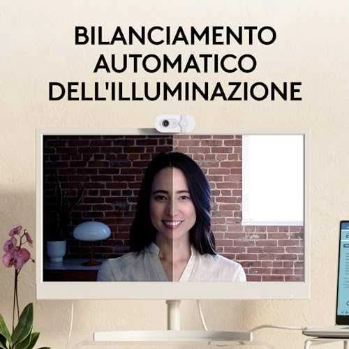 Internetinė kamera Logitech BRIO 100, baltos spalvos