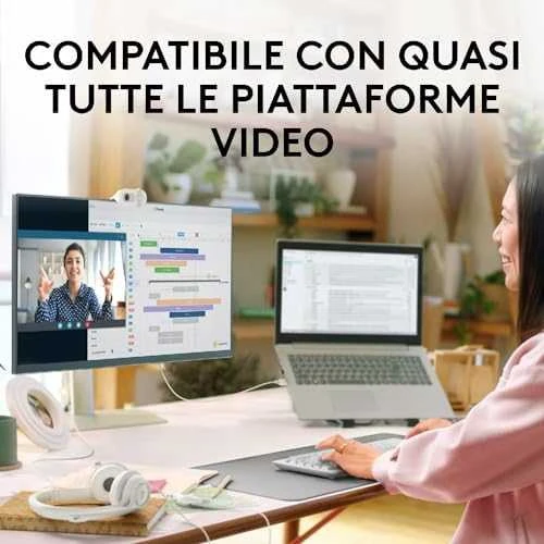 Internetinė kamera Logitech BRIO 100, baltos spalvos