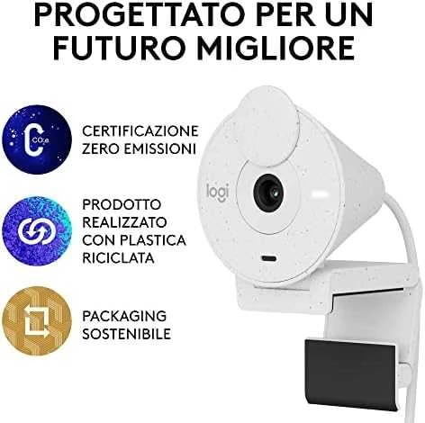 Internetinė kamera Logitech Brio 300, balta
