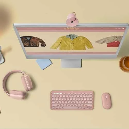 Internetinė kamera Logitech Brio 300, rožinė