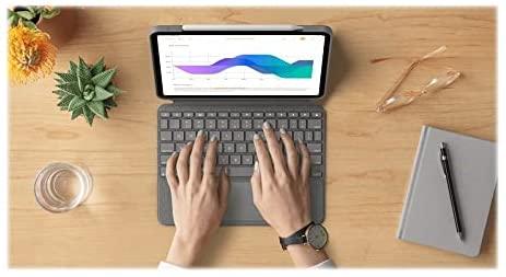 Logitech Combo Touch skirta Apple iPad Pro (2021) 12.9 col. - Dėklas su klaviatūra ir jutikliniu kilimėliu (vokiečių k.)