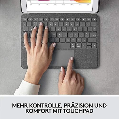 Logitech Combo Touch mobiliojo įrenginio klaviatūra QWERTZ Vokiečių Grafitas Smart Connector