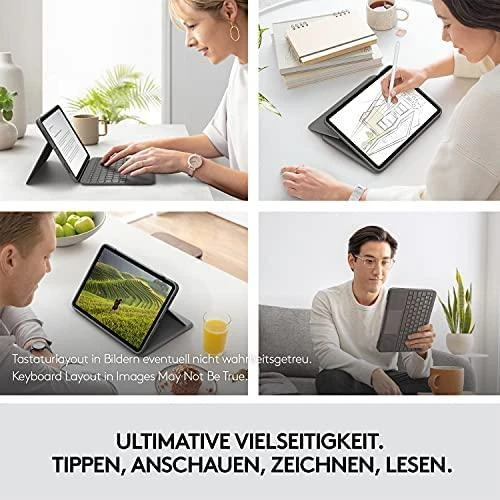 Logitech Folio Touch dėklas skirtas iPad Air 4 Gen. (Klaviatūros kalba – Vokiečių)
