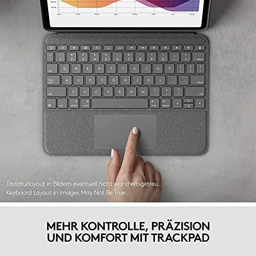 Logitech Folio Touch dėklas skirtas iPad Air 4 Gen. (Klaviatūros kalba – Vokiečių)