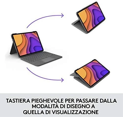 Logitech Folio Touch dėklas skirtas iPad Air 4 Gen. (Klaviatūros kalba – Vokiečių)