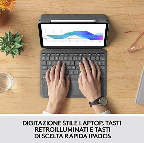 „Logitech Folio Touch IT-Layout“, skirta „Apple 11 iPad Pro“ (1G/2G), grafito spalvos