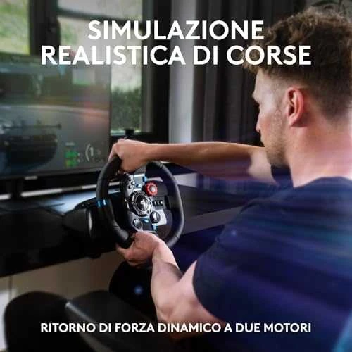 Logitech G29 SE Driving Force žaidimų vairas su pedalais, su „Force Feedback“ technologija + Logitech G Driving Force pavarų perjungimo svirtis, skirta PS5, PS4 ir PC (991-000557)