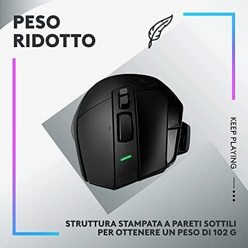 Belaidė žaidimų pėlė Logitech G502 X Lightspeed, Juodos spalvos