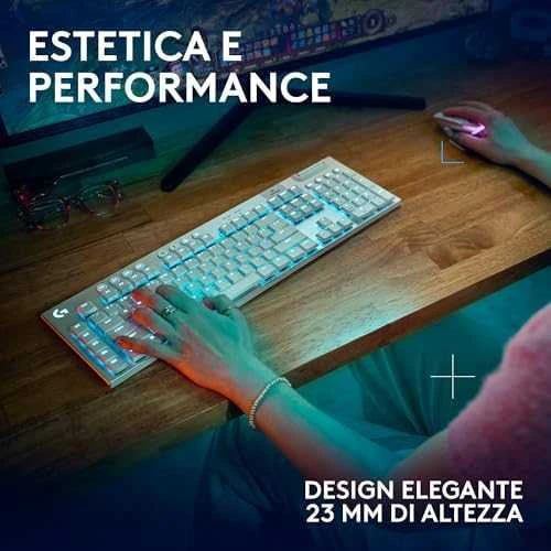 Logitech G915 X Lightspeed belaidė mechaninė klaviatūra | US, TACTILE SWITCHES | Balta