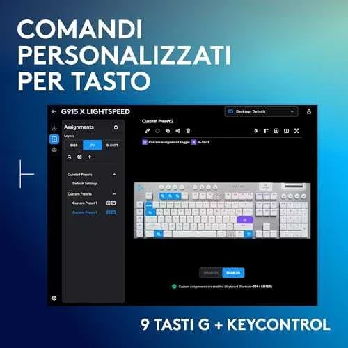 Logitech G915 X Lightspeed belaidė mechaninė klaviatūra | US, TACTILE SWITCHES | Balta