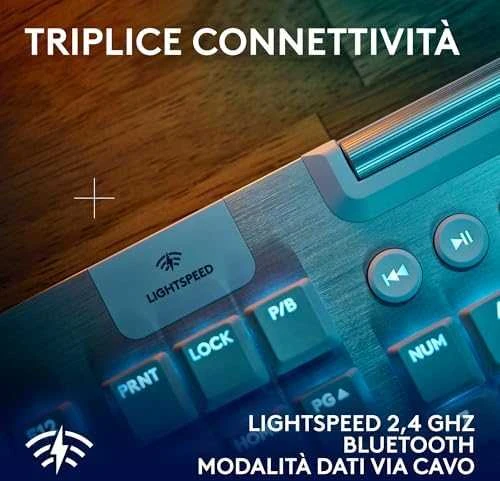 Logitech G915 X Lightspeed belaidė mechaninė klaviatūra | US, TACTILE SWITCHES | Balta